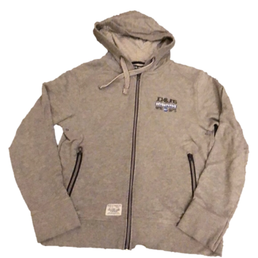 Jack and Jones grey Zip up hoodie. EUC!
